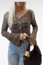 cardigan con bottoni traforato perforated